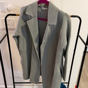 Elegant Light Sage Sweater Blazer